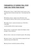 FUNDAMENTALS OF NURSING FINAL STUDY GUIDE 2026 TESTED ITEMS SOLVED