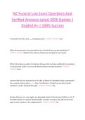 NC Funeral Law Exam Questions And  Verified Answers Latest 2026 Update &vert;  Graded A&plus; &vert; 100&percnt; Success 