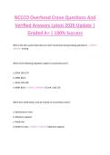 NCCCO Overhead Crane Questions And  Verified Answers Latest 2026 Update &vert;  Graded A&plus; &vert; 100&percnt; Success