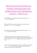 PGA Level 3 Advanced Teaching and  Coaching&colon; Learning Questions and  Verified Answers Latest 2026 Update &vert;  Graded A&plus; &vert; 100&percnt; Success
