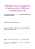 Texas Funeral Law Exam Questions And  Verified Answers Latest 2026 Update &vert;  Graded A&plus; &vert; 100&percnt; Success