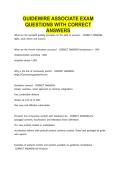 GUIDEWIRE ASSOCIATE EXAM QUESTIONS WITH CORRECT ANSWER