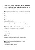 GENESYS CERTIFICATION EXAM SCRIPT 2026 QUESTIONS AND FULL ANSWERS GRADED A&plus;