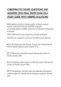 CHIROPRACTIC BOARD QUESTIONS AND ANSWERS 2026 FINAL PAPER EXAM Q&A STUDY GUIDE WITH VERIFIED SOLUTION