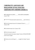 CHIROPRACTIC LAWS RULES AND REGULATIONS ACTUAL EXAM 2026 QUESTIONS WITH ANSWERS GRADED A&plus;