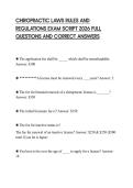 CHIROPRACTIC LAWS RULES AND REGULATIONS EXAM SCRIPT 2026 FULL QUESTIONS AND CORRECT ANSWERS