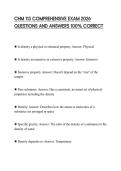CHM 113 COMPREHENSIVE EXAM 2026 QUESTIONS AND ANSWERS 100&percnt; CORRECT