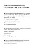 CHM 113 ACTUAL EXAM PAPER 2026 QUESTIONS WITH SOLUTIONS GRADED A&plus;