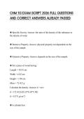 CHM 113 EXAM SCRIPT 2026 FULL QUESTIONS AND CORRECT ANSWERS ALREADY PASSED