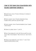 CHM 113 TEST BANK 2026 EXAM REVIEW WITH SOLVED QUESTIONS GRADED A&plus;