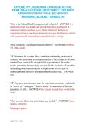 OPTOMETRY CALIFORNIA LAW EXAM ACTUAL  EXAM 300&plus; QUESTIONS AND CORRECT DETAILED  ANSWERS WITH RATIONALES &lpar;VERIFIED  ANSWERS&rpar; &vert;ALREADY GRADED A&plus; 