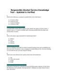 Responsible Alcohol Service Knowledge Test &ndash; Updated & Verified