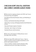 CHSE EXAM SCRIPT 2026 FULL QUESTIONS AND CORRECT ANSWERS ALREADY PASSED
