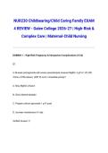 NUR230 Childbearing&sol;Child Caring Family EXAM 4 REVIEW - Galen College 2026-27 &vert; High-Risk & Complex Care &vert; Maternal-Child Nursing