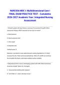  NUR2356 MDC I&colon; Multidimensional Care I FINAL EXAM PRACTICE TEST - Cumulative 2026-2027 Academic Year &vert; Integrated Nursing Assessment