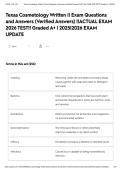 texas cosmetology written EXAM &lpar;2026&rpar; UPDATE Verified Questions And Answers &vert; With 100&percnt; Correct Answers graded A&plus; Guaranteed Success&excl;&excl;