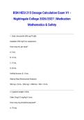 BSN HESI 215 Dosage Calculation Exam V1 - Nightingale College 2026&sol;2027 &vert; Medication Mathematics & Safety