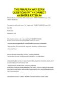 THE ANAPLAN WAY EXAM QUESTIONS WITH CORRECT ANSWERS RATED A&plus;