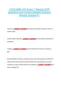 LSUS MBA 701 Exam 1 Newest 2026  Questions and Correct Detailed Answers  Already Graded A&plus; 