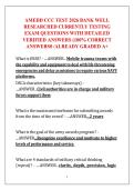 AMEDD CCC TEST 2026 BANK WELL  RESEARCHED CURRENTLY TESTING  EXAM QUESTIONS WITH DETAILED  VERIFIED ANSWERS &lpar;100&percnt; CORRECT  ANSWERS0 &sol;ALREADY GRADED A&plus; 