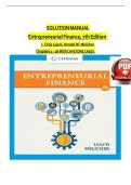 SOLUTION MANUAL For Entrepreneurial Finance&comma; 7th Edition by J&period; Chris Leach&comma; Ronald W&period; Melicher&comma; Verified Chapters 1 - 16&comma; Complete Newest Version With CAPSTONE CASES