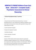 NRNP6675 PMHNP Midterm Exam Quiz Bank - 2026&sol;2027 &vert; Complete Guide &vert; Psychiatric Assessment & Clinical Reasoning