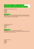 SKILLSUSA MEDICAL TERMINOLOGY MULTIPLE-CHOICE SOLVED 100&percnt; CORRECT 