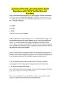Louisiana Personal Lines Insurance Exam Questions with 100&percnt; Verified Correct Answers