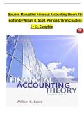 Financial Accounting Theory &lpar;8th Edition&comma; 2020 &ndash; William Scott&rpar; &vert; Solutions Manual with Step-by-Step Answers PDF
