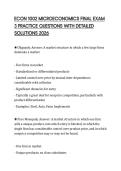ECON 1002 MICROECONOMICS FINAL EXAM 3 PRACTICE QUESTIONS WITH DETAILED SOLUTIONS 2026