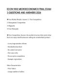 ECON 1002 MICROECONOMICS FINAL EXAM 3 QUESTIONS AND ANSWERS 2026