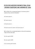 ECON 1002 MICROECONOMICS FINAL EXAM 3 REVIEW QUESTIONS AND ANSWER KEY 2026