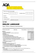 2025 AQA GCSE ENGLISH LANGUAGE  Paper 2 Writers&rsquo; viewpoints and perspectives  Question Paper with Marking Scheme Attached