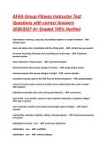 AFAA Group Fitness Instructor Test Questions with correct Answers 2026&sol;2027 A&plus; Graded 100&percnt; Verified