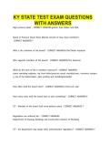 KY STATE TEST EXAM QUESTIONS WITH ANSWERS