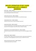 BOILER OPERATOR STUDY GUIDE QUESTIONS WITH CORRECT ANSWERS