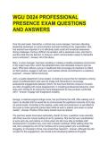 WGU D024 PROFESSIONAL PRESENCE EXAM QUESTIONS AND ANSWERS 