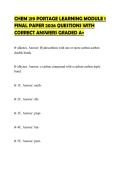 CHEM 219 PORTAGE LEARNING MODULE 1 FINAL PAPER 2026 QUESTIONS WITH CORRECT ANSWERS GRADED A&plus;