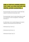 CHEM 219 PORTAGE LEARNING MODULE 1 STUDY GUIDE 2026 EXAM QUESTIONS AND VERIFIED ANSWERS GUARANTEED A&plus;