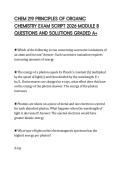 CHEM 219 PRINCIPLES OF ORGANIC CHEMISTRY EXAM SCRIPT 2026 MODULE 8 QUESTIONS AND SOLUTIONS GRADED A&plus;