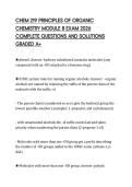 CHEM 219 PRINCIPLES OF ORGANIC CHEMISTRY MODULE 8 EXAM 2026 COMPLETE QUESTIONS AND SOLUTIONS GRADED A&plus;