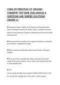 CHEM 219 PRINCIPLES OF ORGANIC CHEMISTRY TEST BANK 2026 MODULE 8 QUESTIONS AND VERIFIED SOLUTIONS GRADED A&plus;