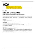 2025 AQA GCSE ENGLISH LITERATURE  Paper 1 Shakespeare and the 19th-century novel  Question Paper with Marking Scheme Attached 