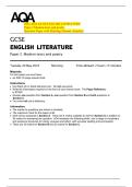 2025 AQA GCSE ENGLISH LITERATURE  Paper 2 Modern texts and poetry  Question Paper with Marking Scheme Attached  
