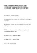 CHEM 1315 EXAMINATION TEST 2026 COMPLETE QUESTIONS AND ANSWERS
