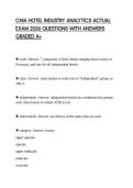 CHIA HOTEL INDUSTRY ANALYTICS ACTUAL EXAM 2026 QUESTIONS WITH ANSWERS GRADED A&plus;