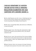 CHICAGO DEPARTMENT OF AVIATION GROUND MOTOR VEHICLE OPERATING REGULATIONS ACTUAL EXAM PAPER 2026 QUESTIONS WITH SOLUTIONS GRADED A&plus;