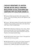 CHICAGO DEPARTMENT OF AVIATION GROUND MOTOR VEHICLE OPERATING REGULATIONS ACTUAL EXAM PAPER 2026 QUESTIONS WITH SOLUTIONS GRADED A&plus;