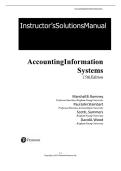 Accounting Information Systems 15th Edition Solution Manual & Test Bank &vert; LL B&period; Romney&comma; Paul J&period; Steinbart &vert; Verified Answers PDF
