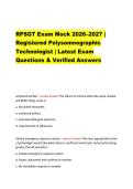 RPSGT Exam Mock 2026&ndash;2027 &vert; Registered Polysomnographic Technologist &vert; Latest Exam Questions & Verified Answers
